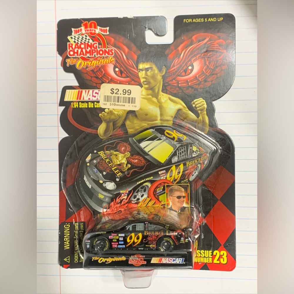 1999  RACING CHAMPIONS  BRUCE LEE JEFF BURTON 1/64 CAR ON CARD